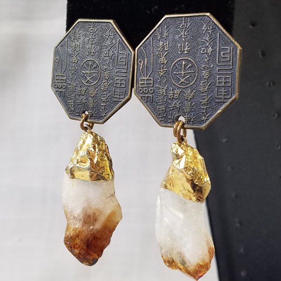 Karen Roache Unique Chinese Good Luck Crystal Clip-on Earrings - Picture 3 of 15